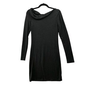 Aritzia Wilfred Free Black Sweater Dress Womens M Long Sleeve Asymmetric Cowl